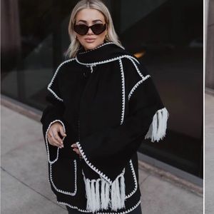 Tassel jacket with scarf
